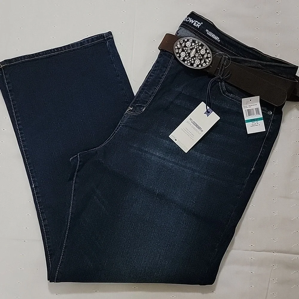 Wallflower Legendary‎ Fit Slim Bootcut Jeans Size 24 Evan Dark Wash Belted NWT
